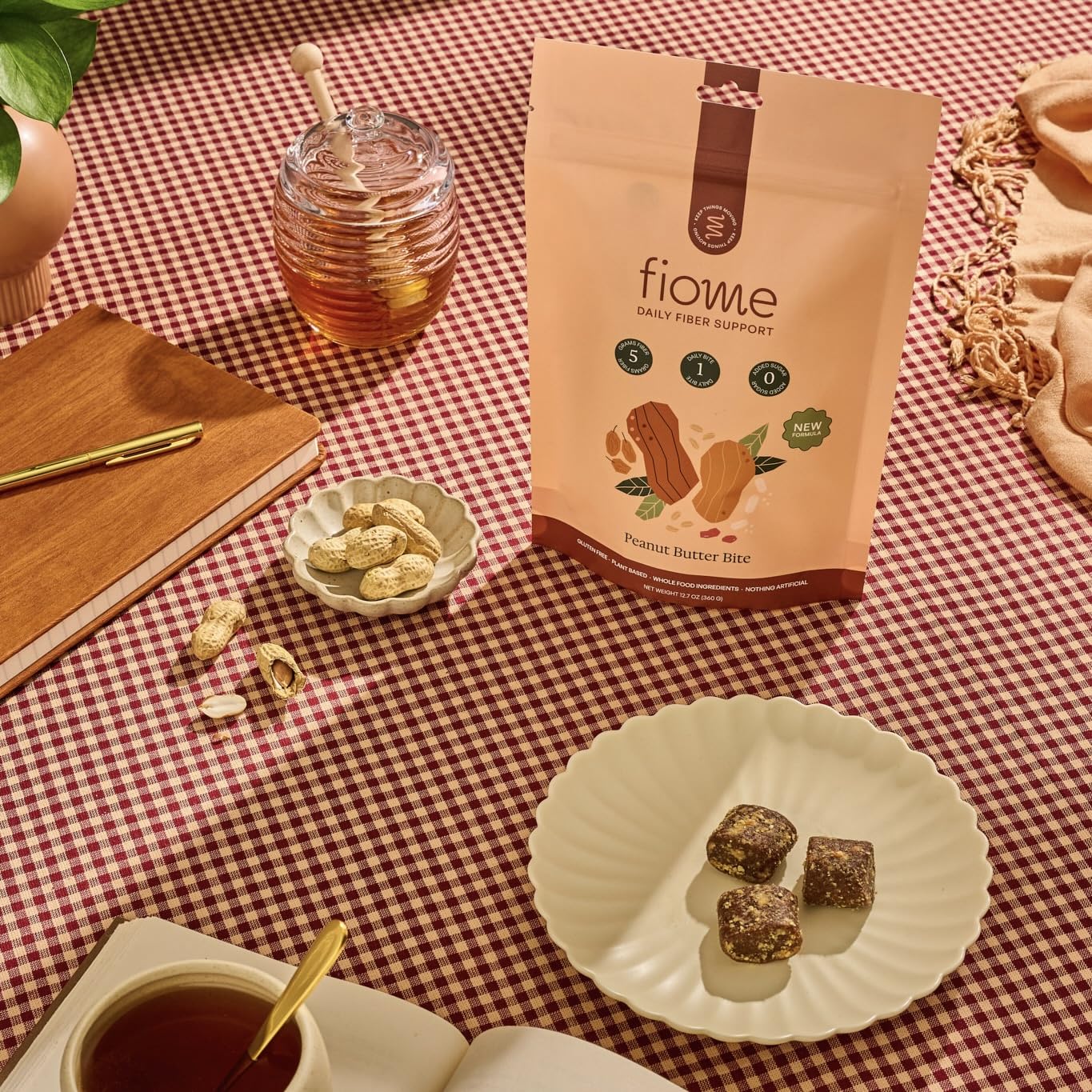 Fiome Fiber Bites serving pouch ready for your daily fiber routine.