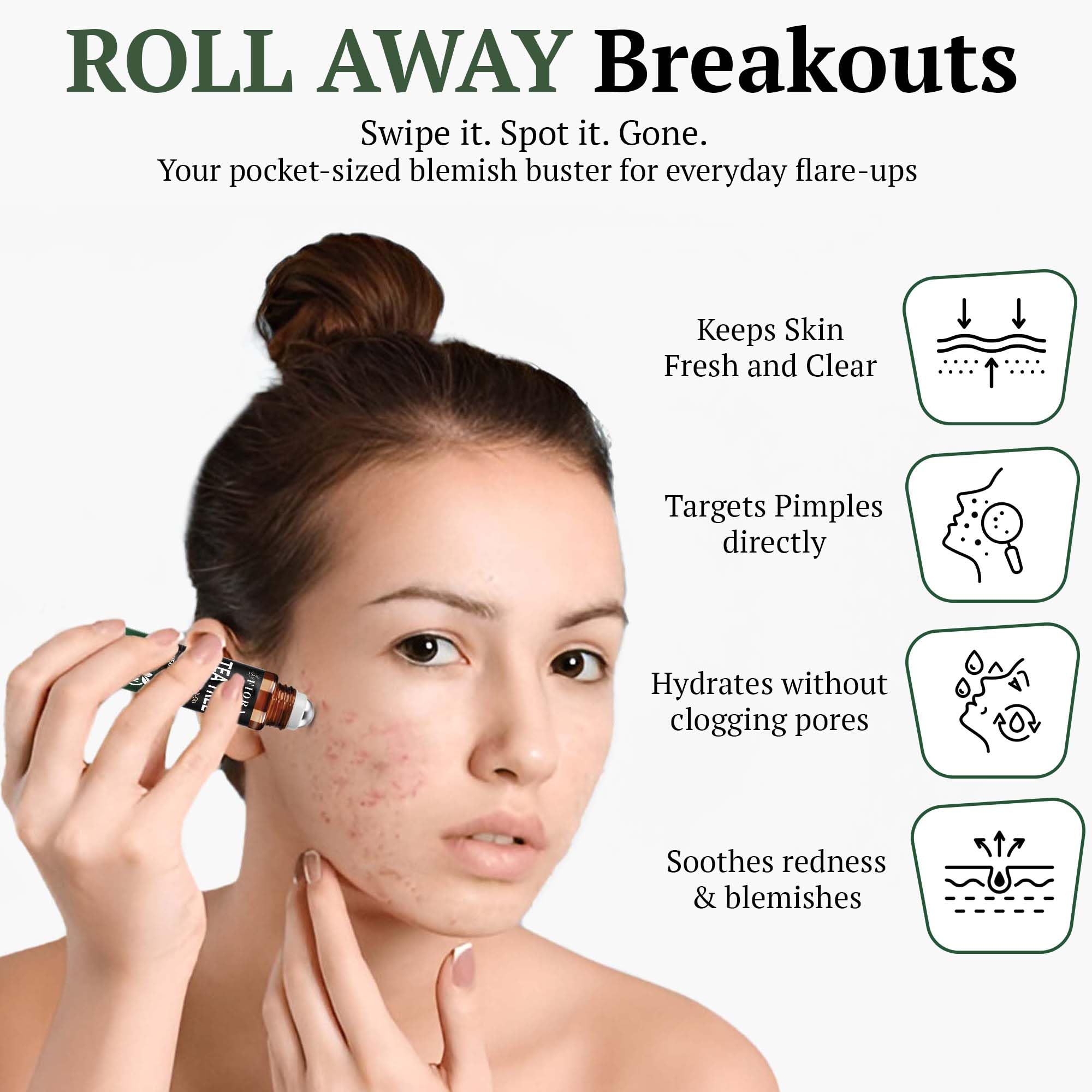 Fiora Naturals Tea Tree Oil Roll-On compact 10 ml for travel and daily routines.