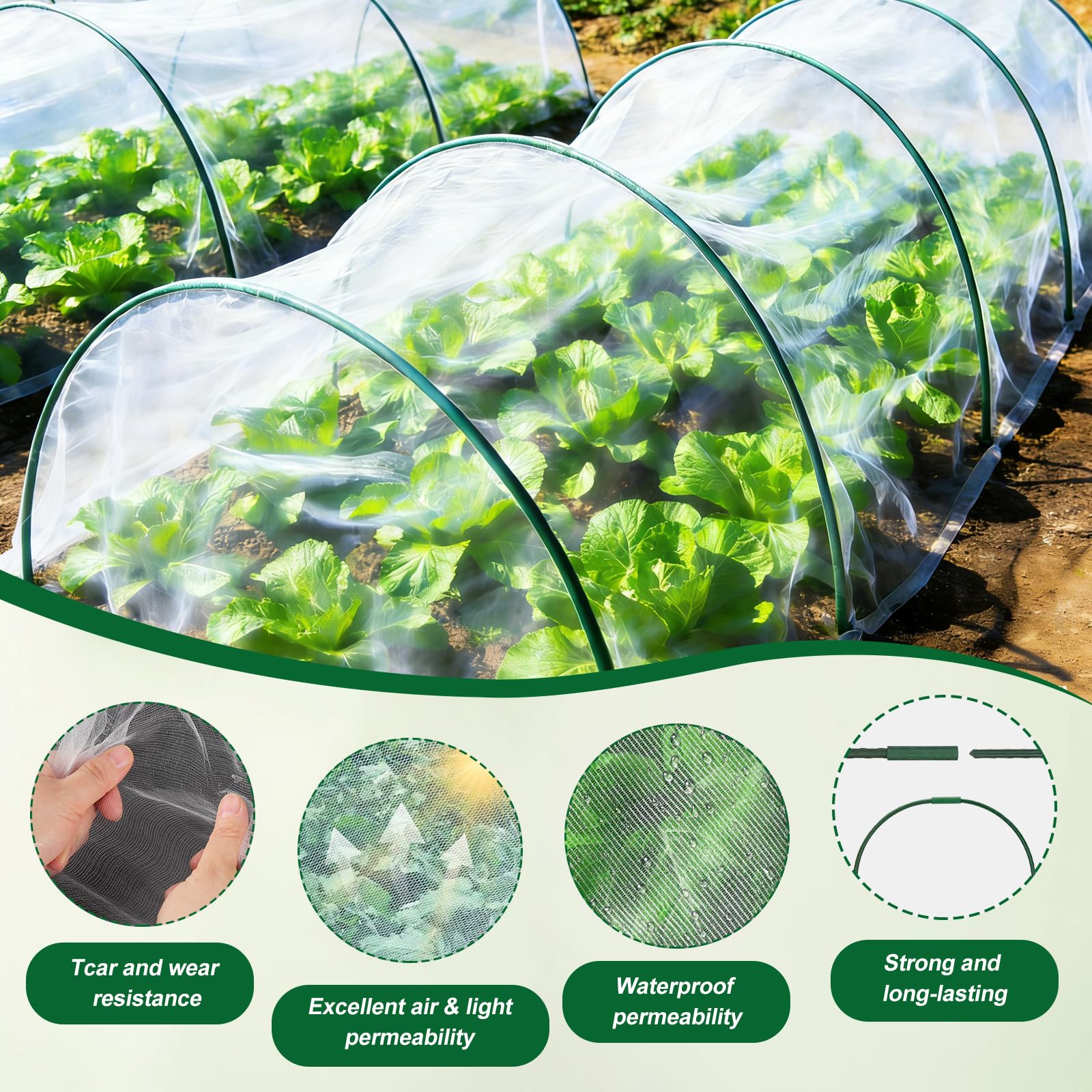 Fippy garden hoops with plastic coating resist rust, ensuring long-lasting bed protection