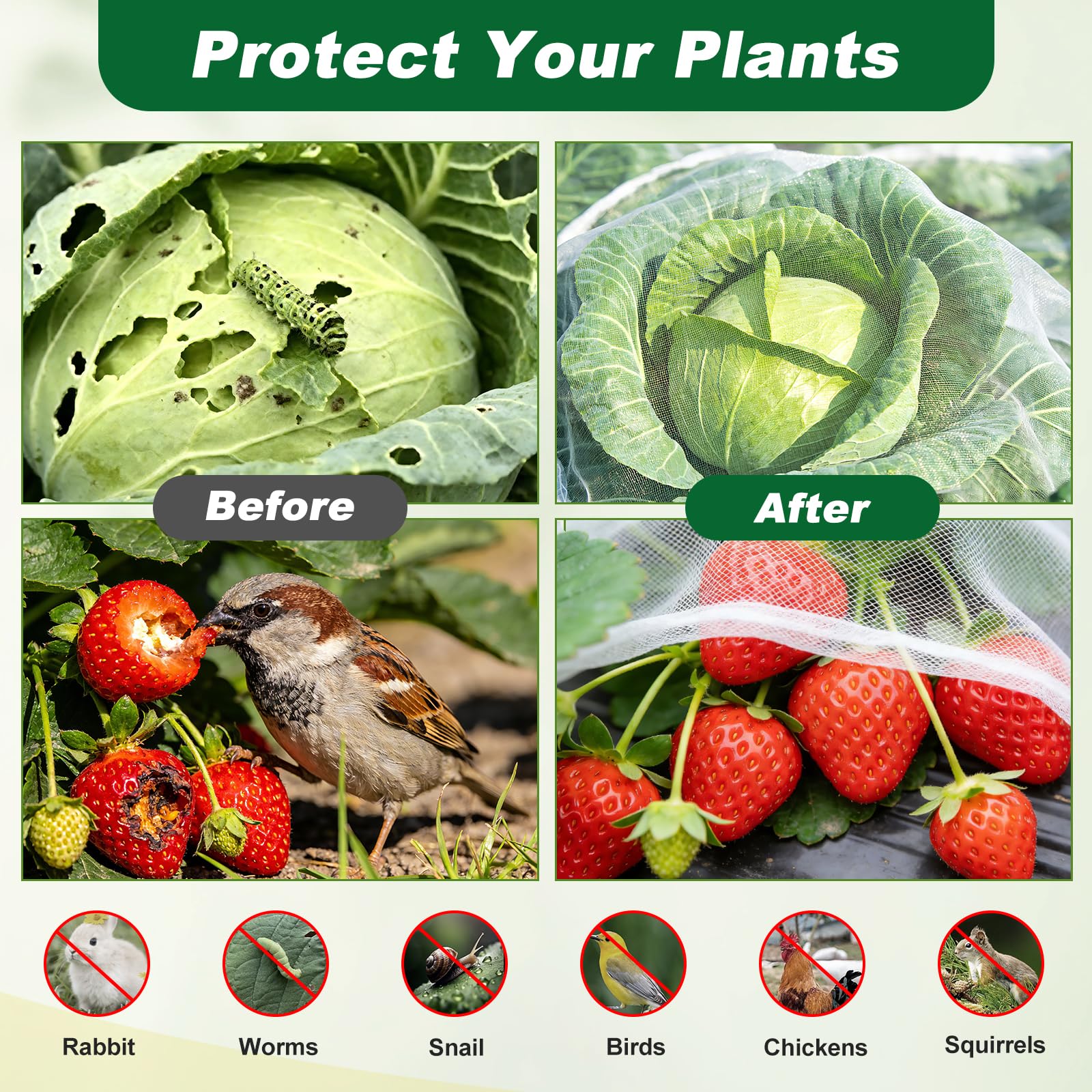 Fippy insect netting breathable 0.8 mm mesh keeps air and water flow intact