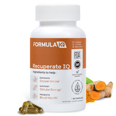 FIQ Formula IQ Recuperate capsules close-up highlighting high absorption.