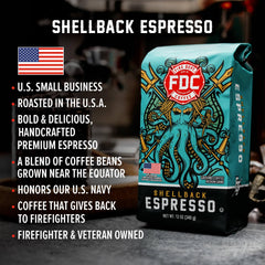 Shellback Espresso brew in progress for a bold morning.