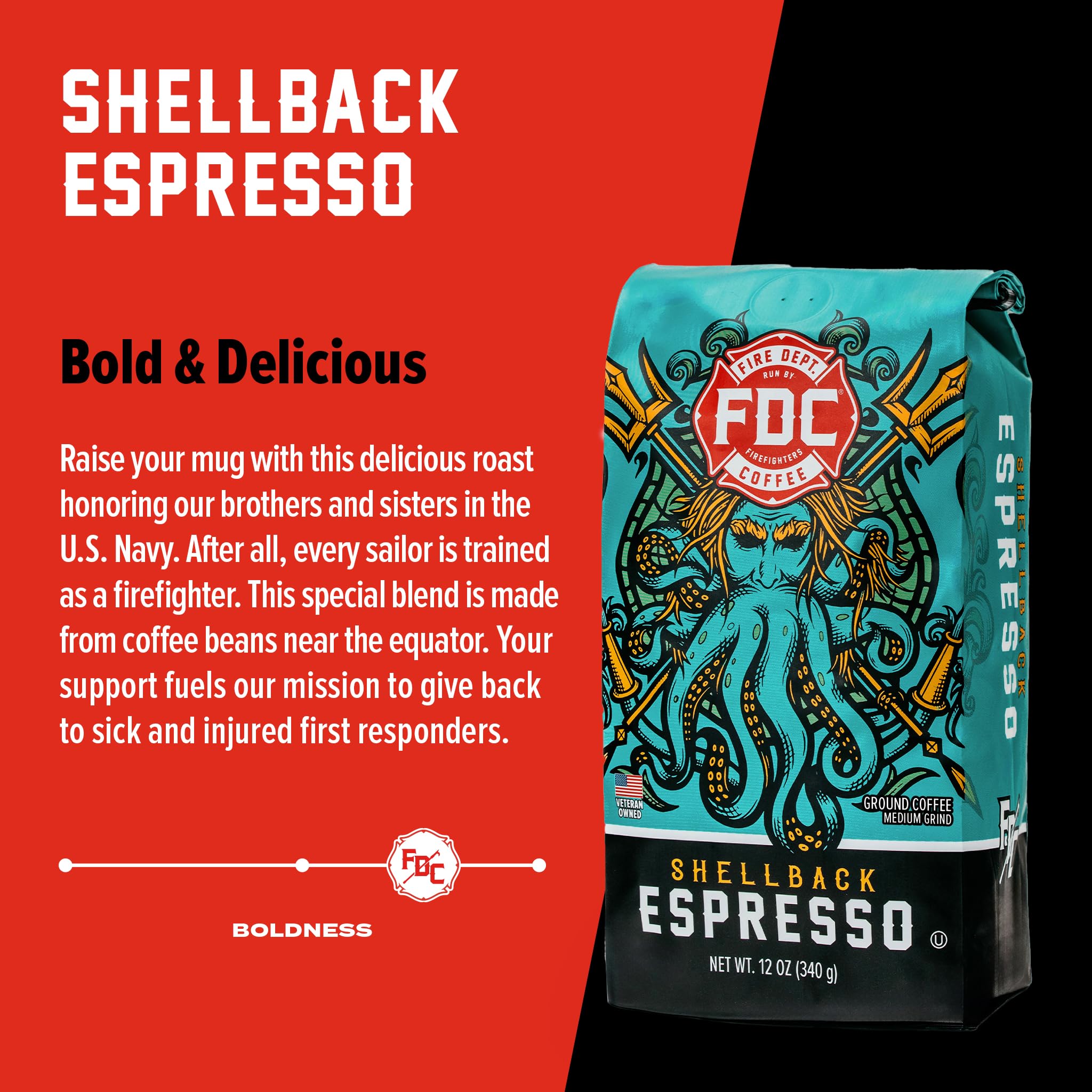 Shellback Espresso cup steaming to power a focused shift.