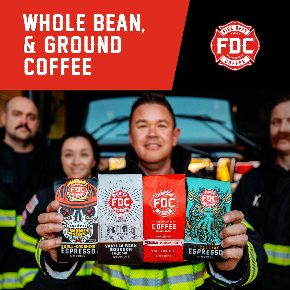 Shellback Espresso beans roasted in small batches for freshness.