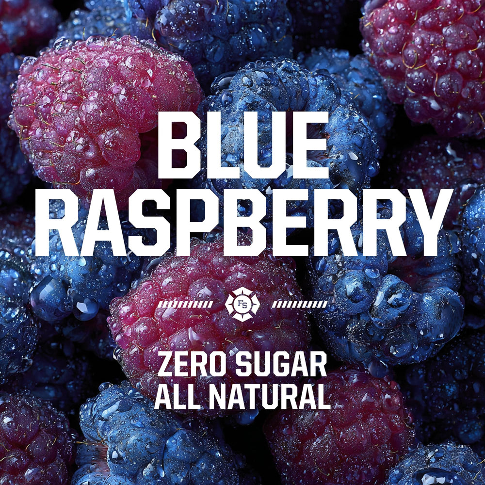 Fire Science Nutrition Fire Salt Hydration Sticks blue raspberry bottle aids refreshing electrolyte intake.