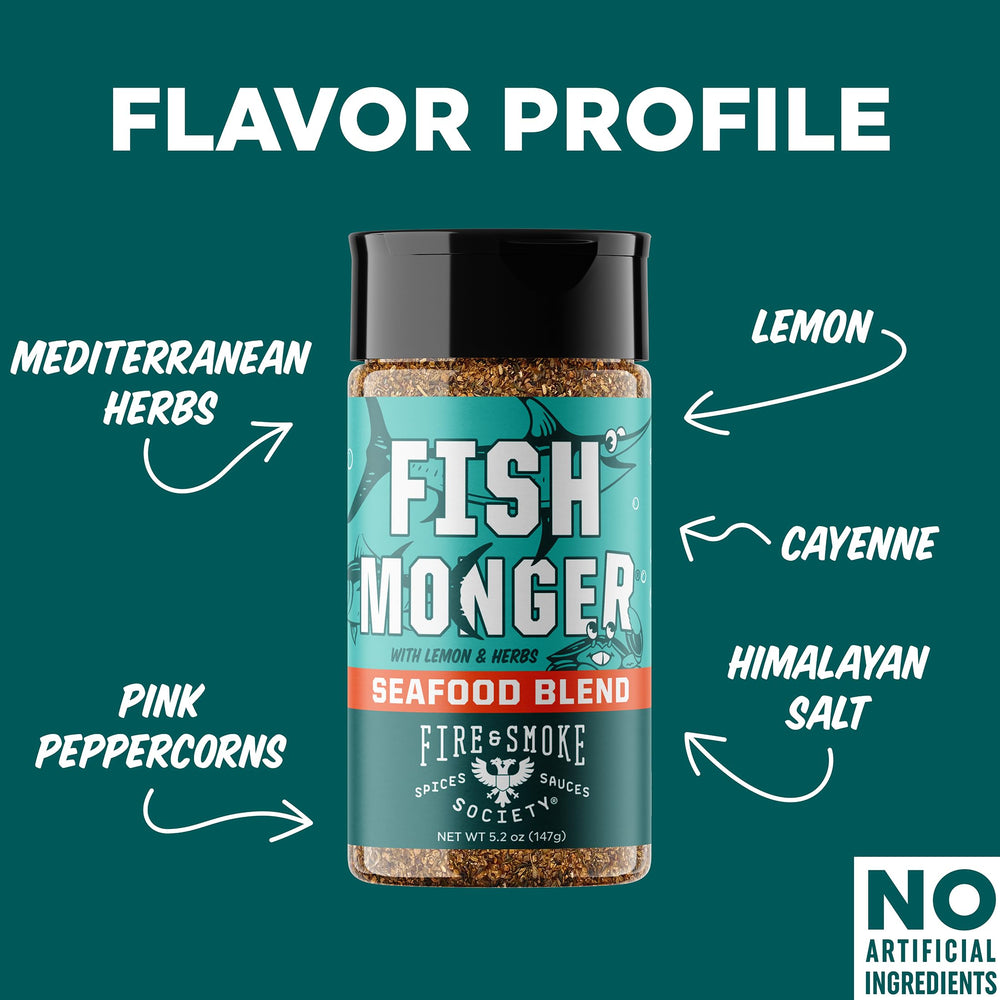 Fire & Smoke Society Fish Monger Himalayan salt enhances natural fish taste.