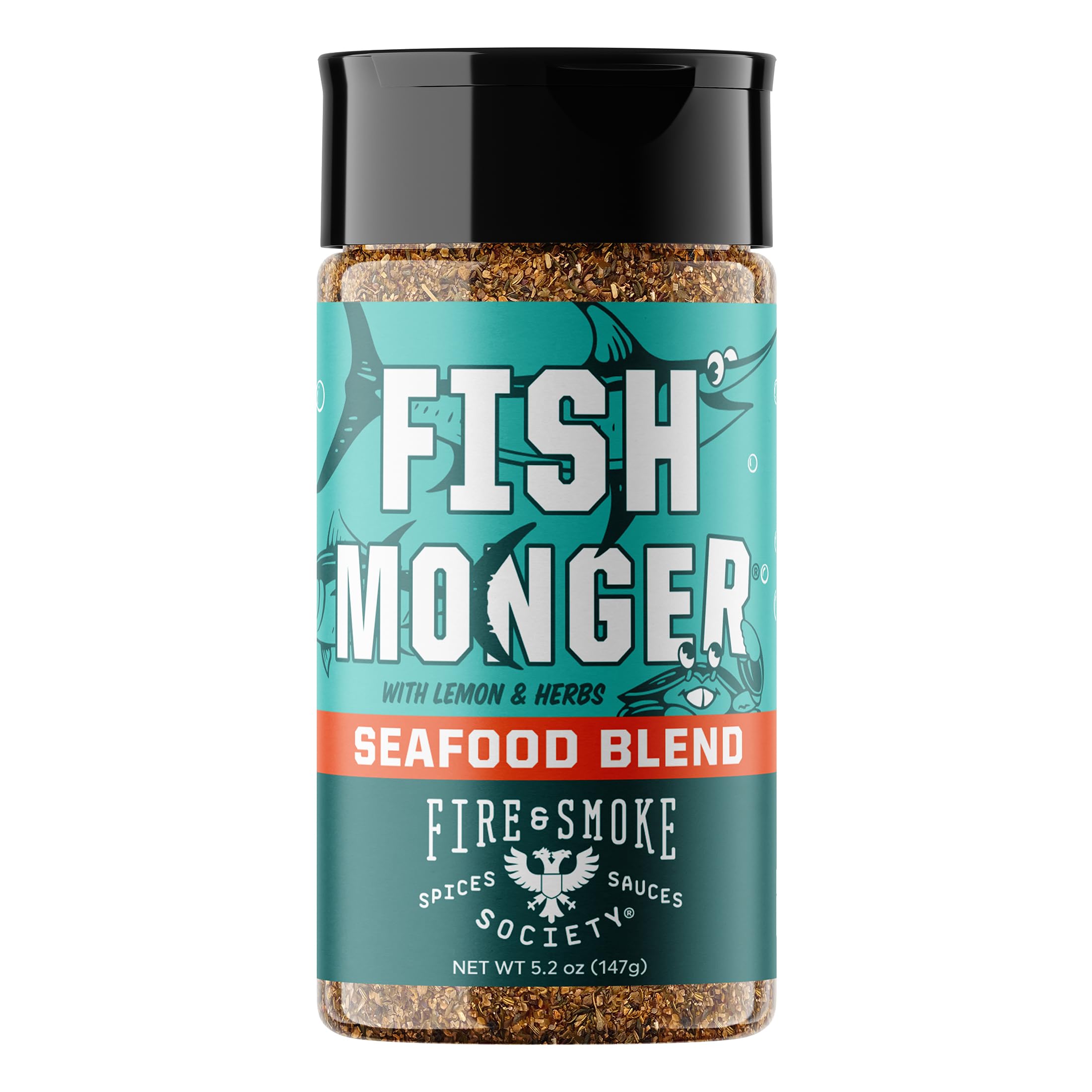Fire & Smoke Society Fish Monger seasoning jar to elevate seafood flavor.
