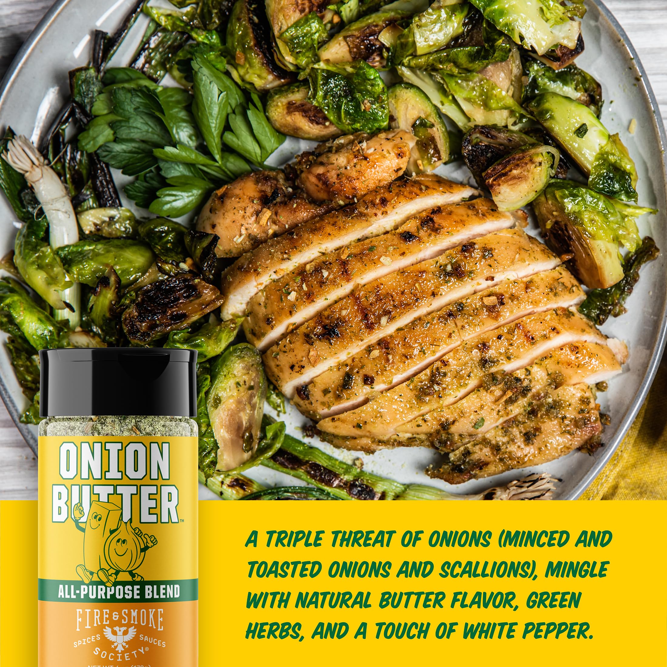 Fire & Smoke Society Onion Butter seasoning closeup highlights butter-forward onion aroma.