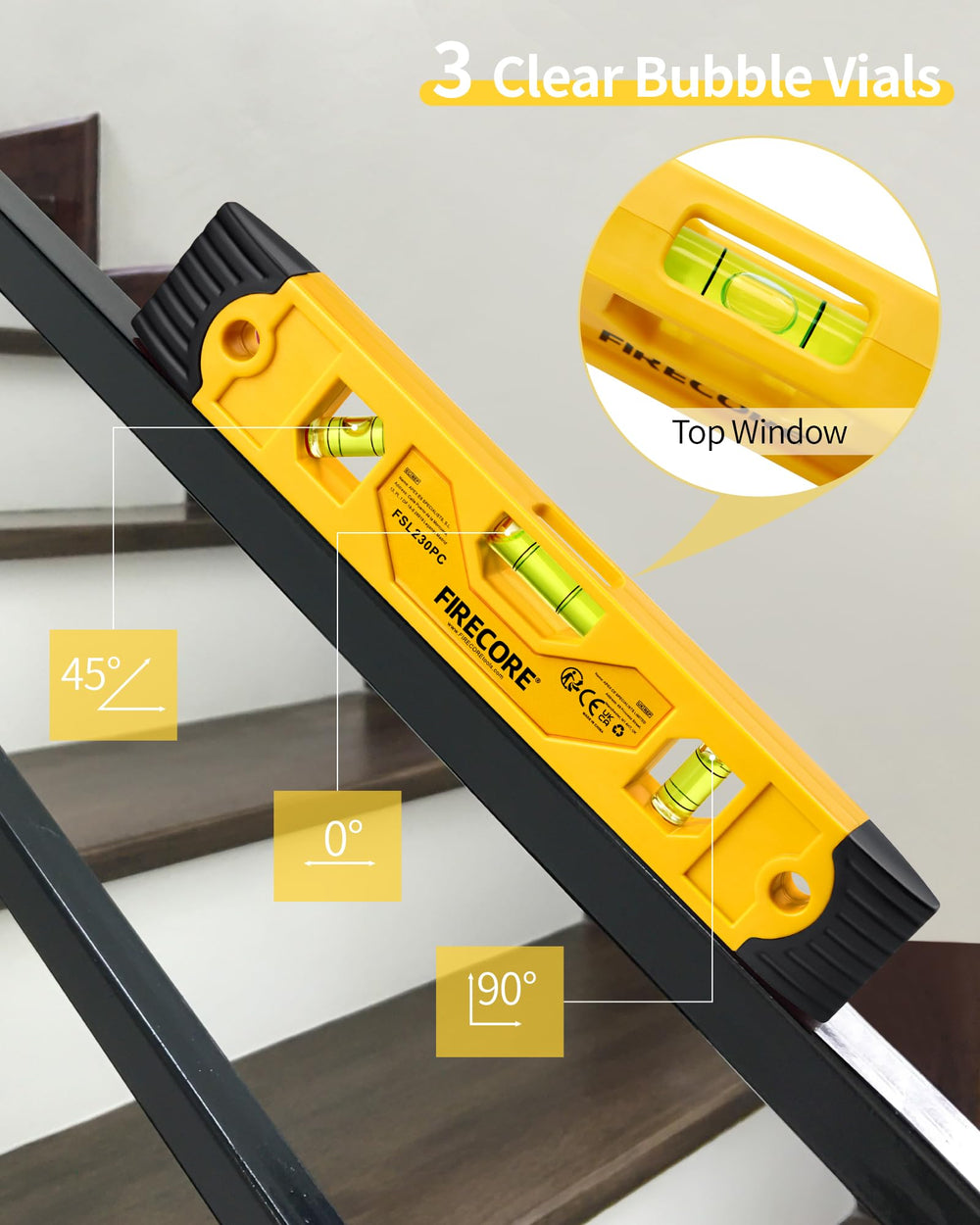 Lightweight ABS housing keeps Firecore torpedo level easy to carry