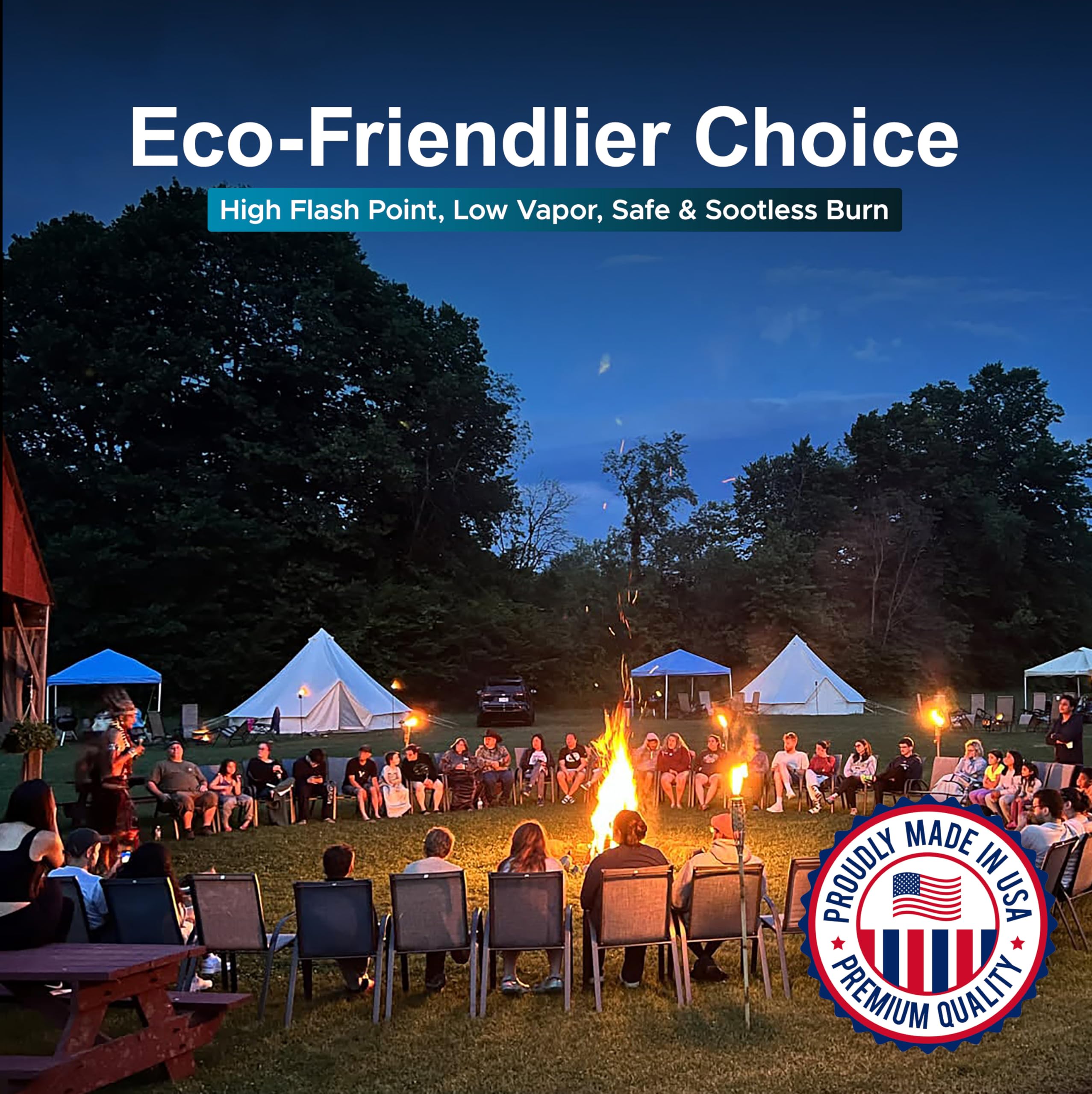 Indoor lamp glow powered by Firefly Fuel Clean Lamp Oil.