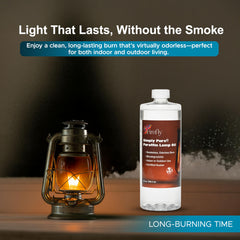 Firefly Fuel amber bottle of paraffin oil for indoor use and purity