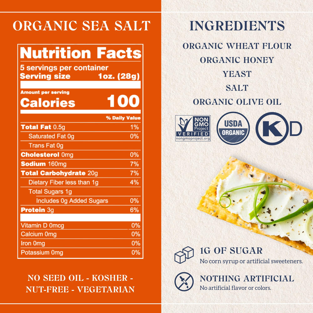 Artisan-baked Firehook Sea Salt Crackers enhance every cheese pairing.