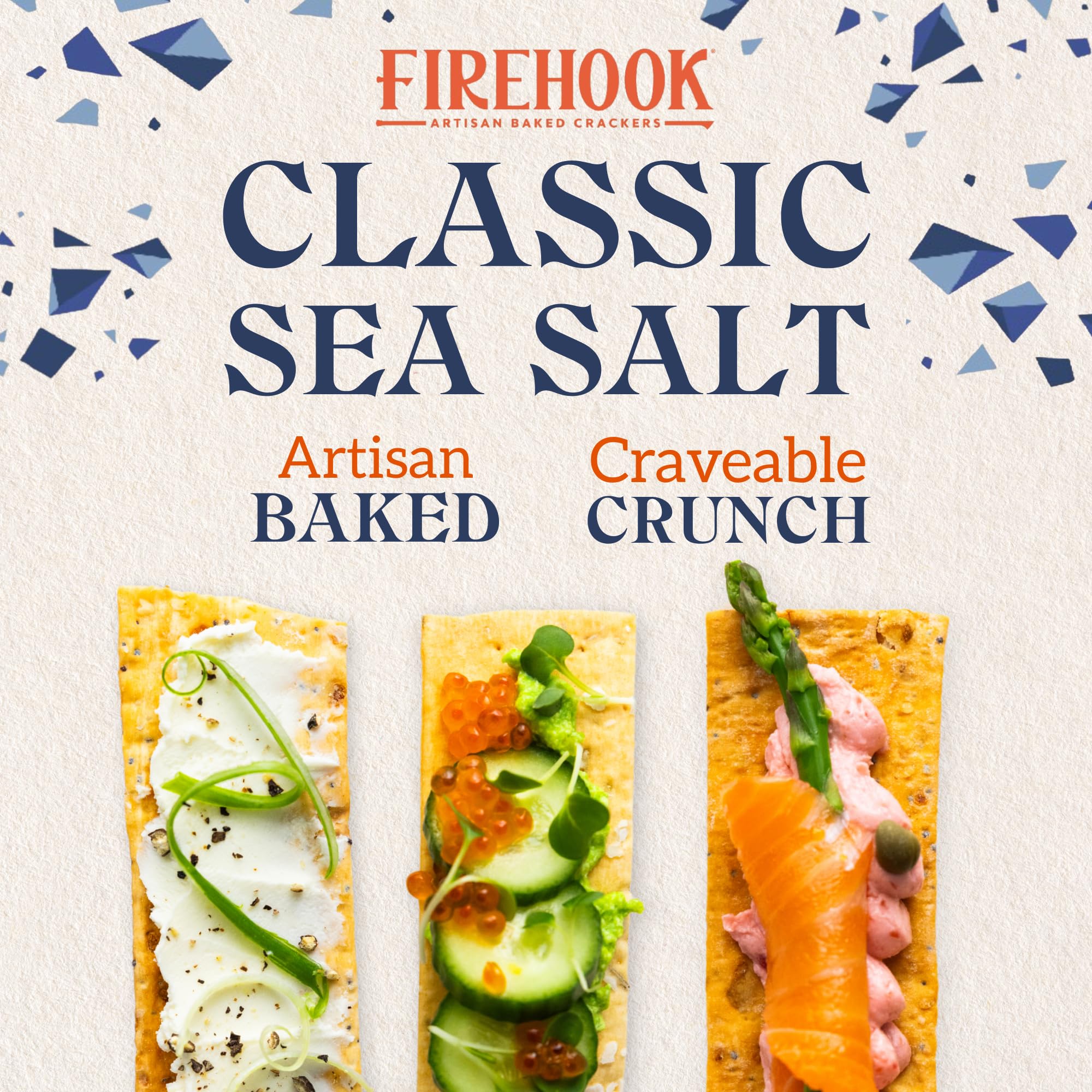 Mediterranean-flavor Firehook crackers deliver a balanced, homemade finish.