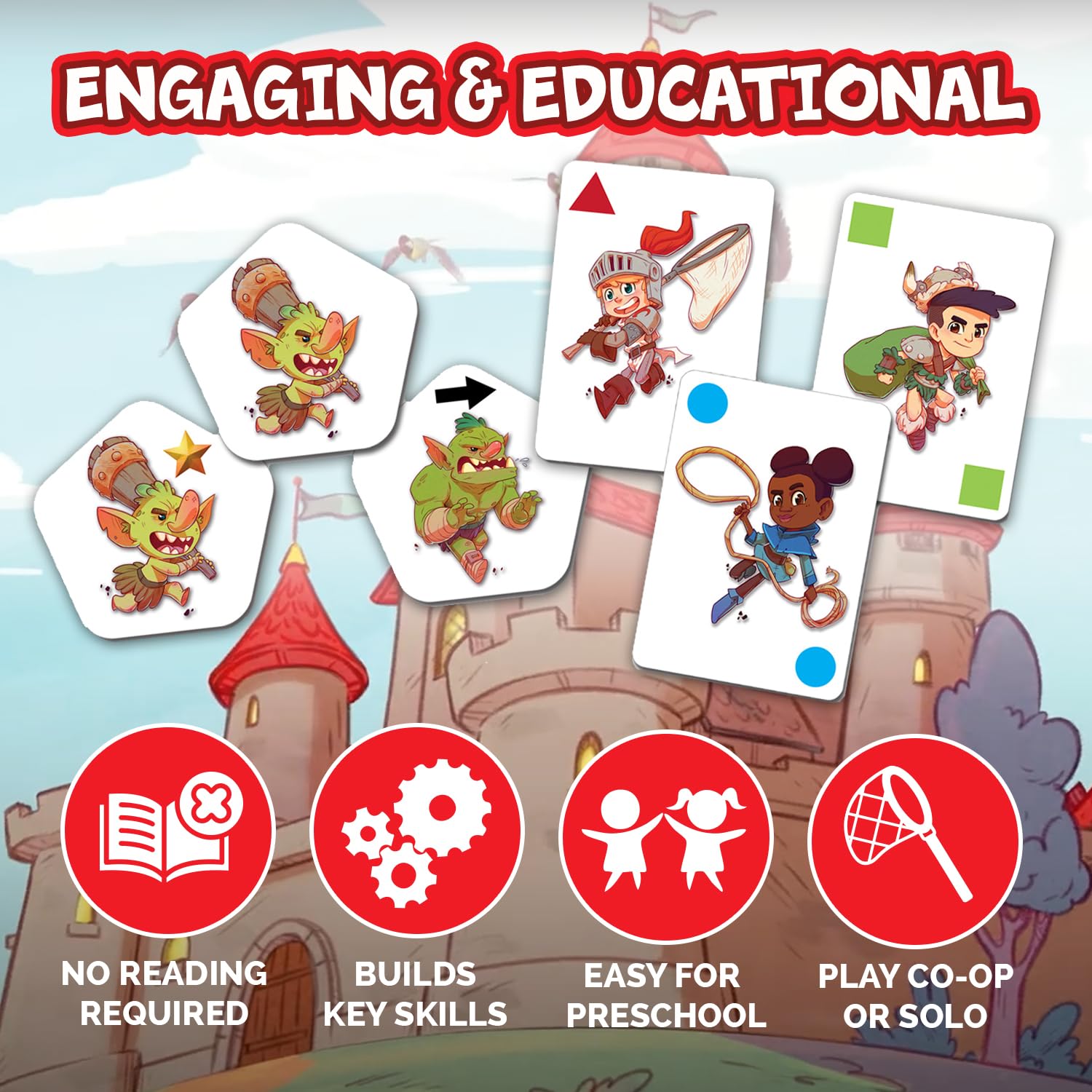 Quick 20-minute rounds keep kids engaged and ready for more Castle Panic adventures.