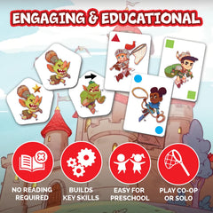 Quick 20-minute rounds keep kids engaged and ready for more Castle Panic adventures.