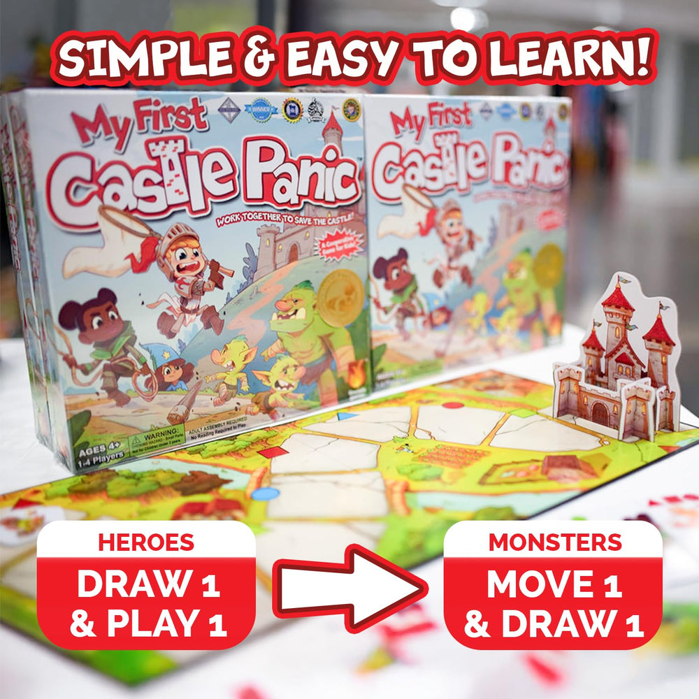Fireside Games' My First Castle Panic promotes family bonding for 1–4 players.