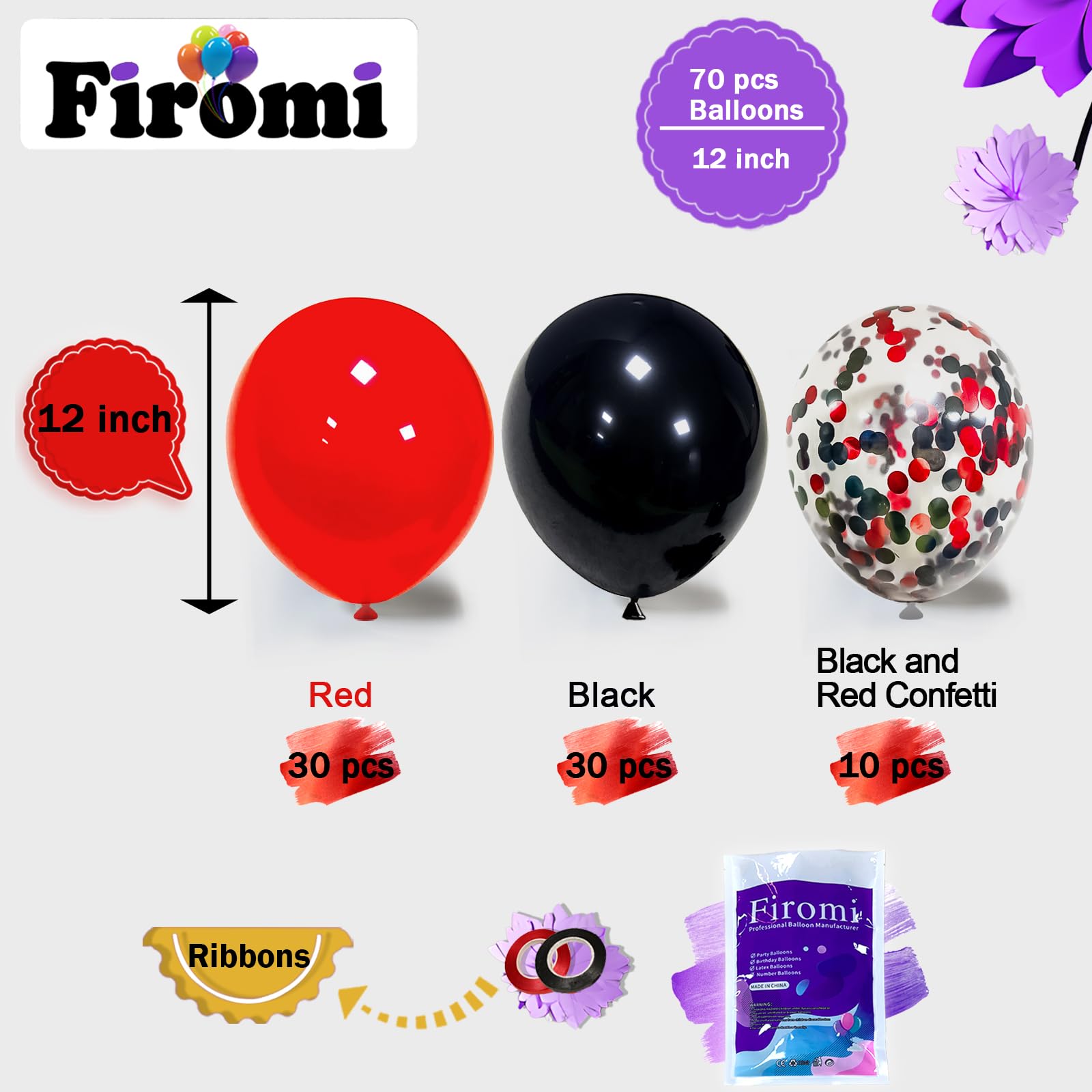 Firomi confetti balloons 12 inch for party shimmer