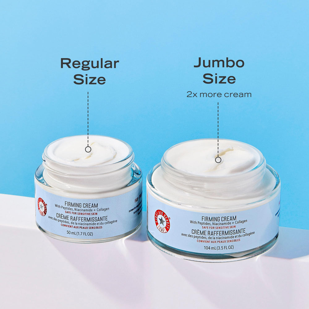 First Aid Beauty healthy skin appearance close-up shows dewy plump look.