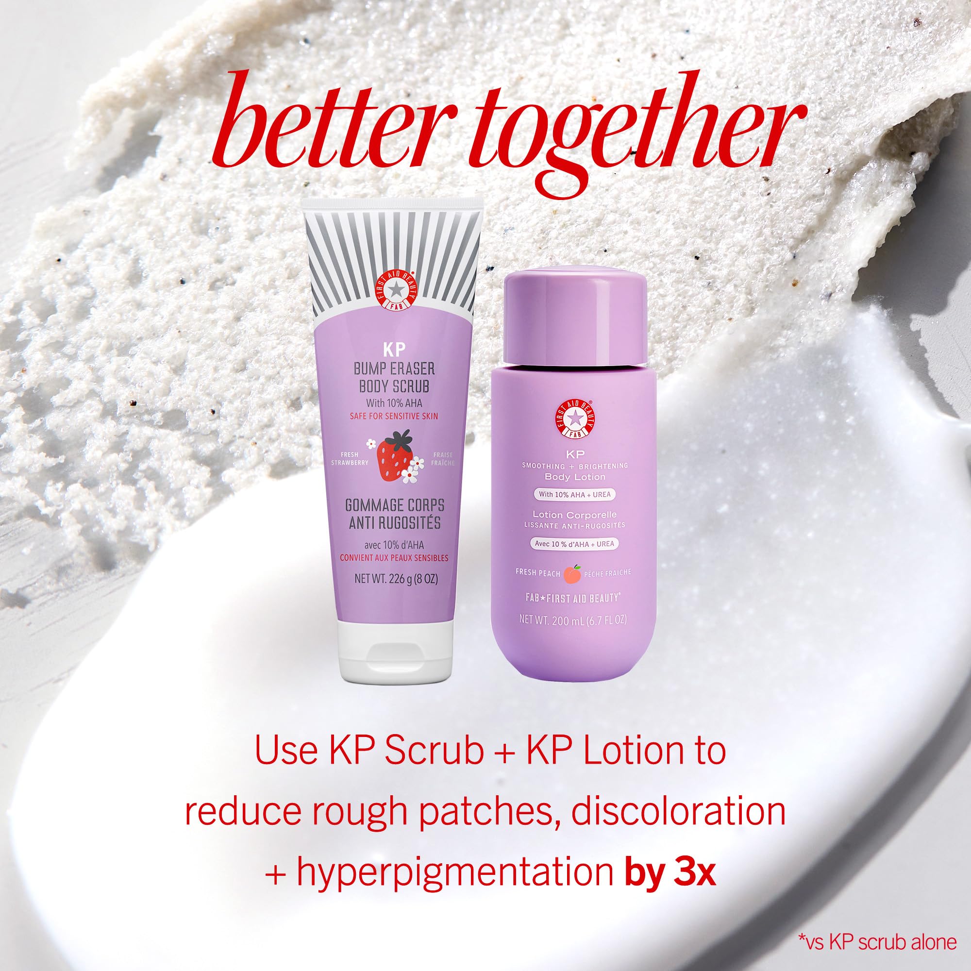 Exfoliating beads in First Aid Beauty KP Bump Eraser indicating physical exfoliation.