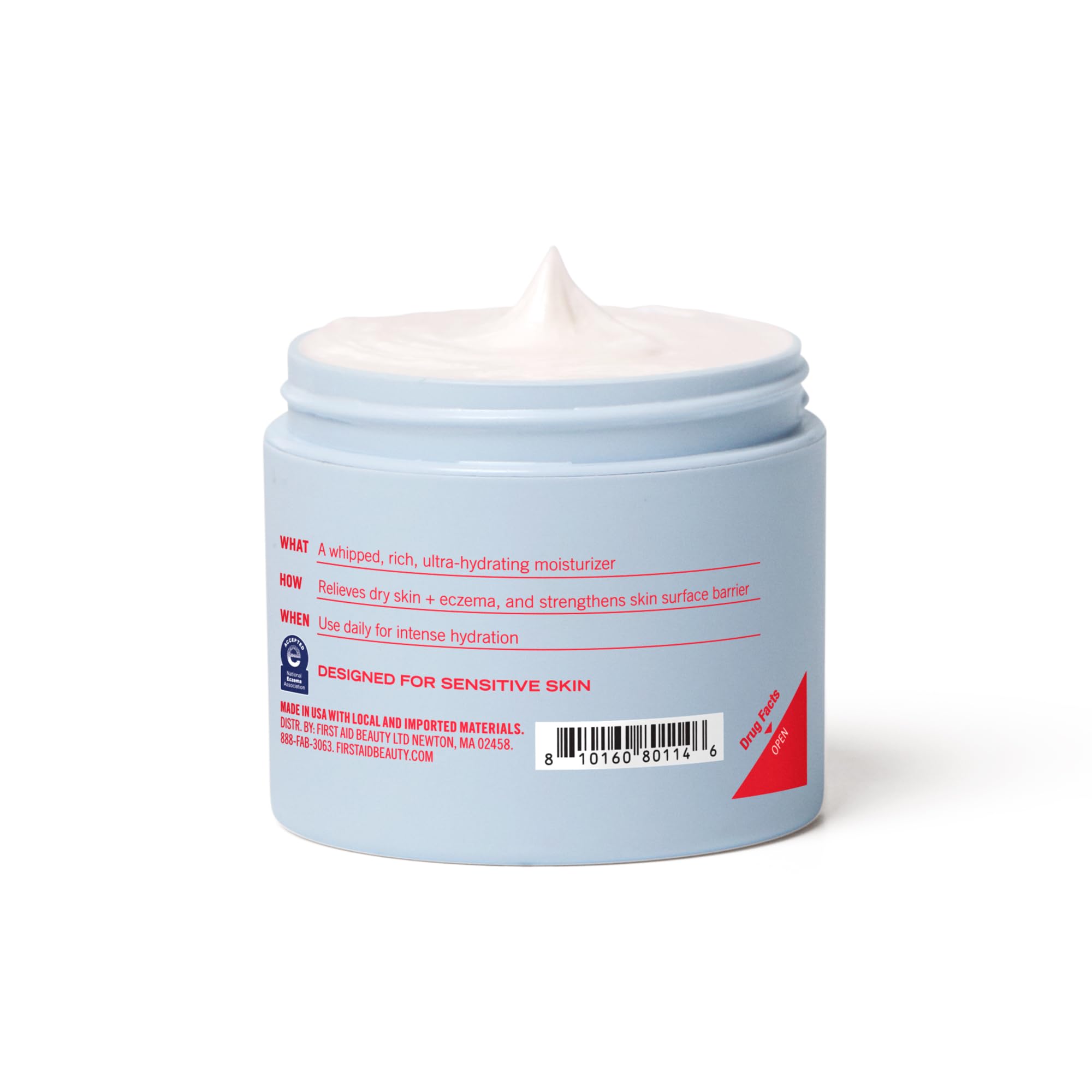 First Aid Beauty Ultra Repair Cream dermatologist-tested seal visible.