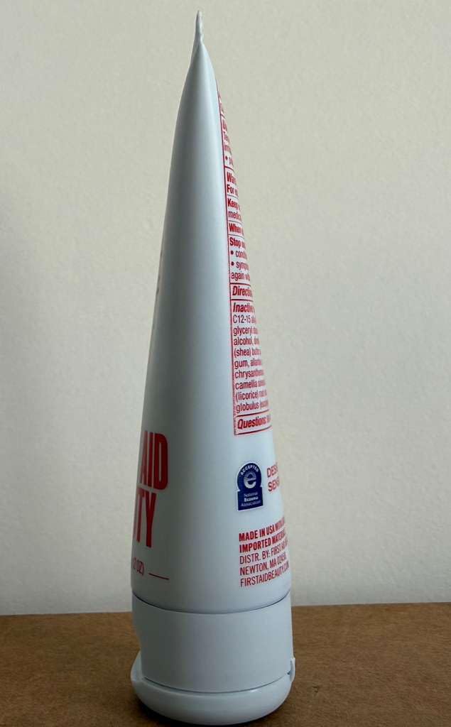 First Aid Beauty Ultra Repair Cream fragrance-free label indicating sensitive skin compatibility
