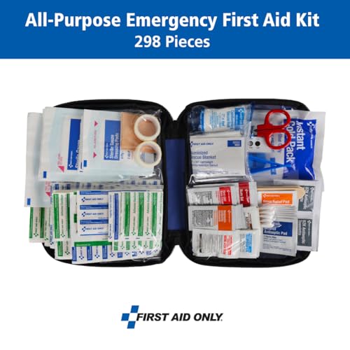 First Aid Only 298-piece kit with two-layer organization for fast finding.