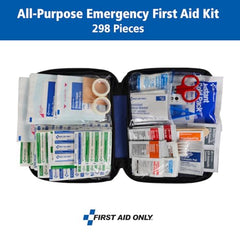First Aid Only 298-piece kit with two-layer organization for fast finding.