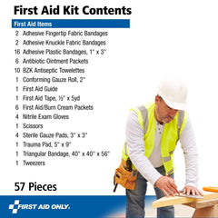First Aid Only 6060 variety of bandages neatly arranged for everyday minor injuries.