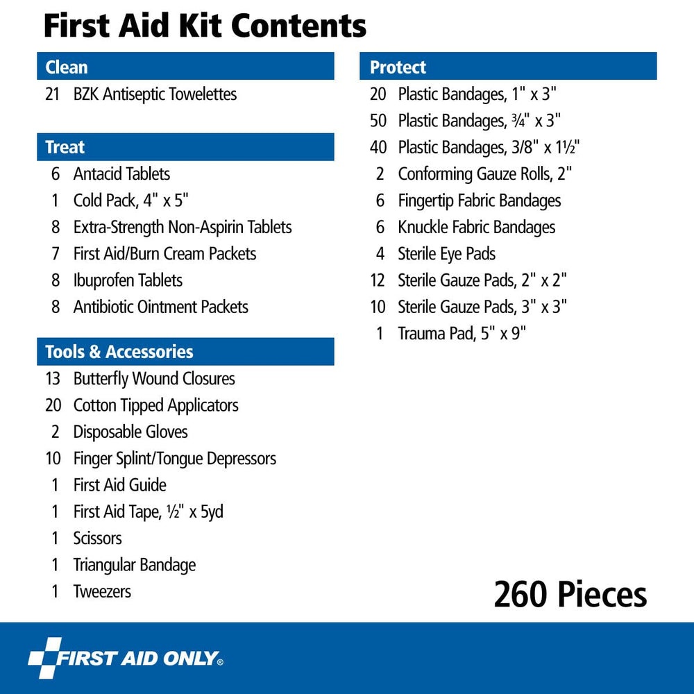 First Aid Only 91248 bandages and gauze image organized for fast response