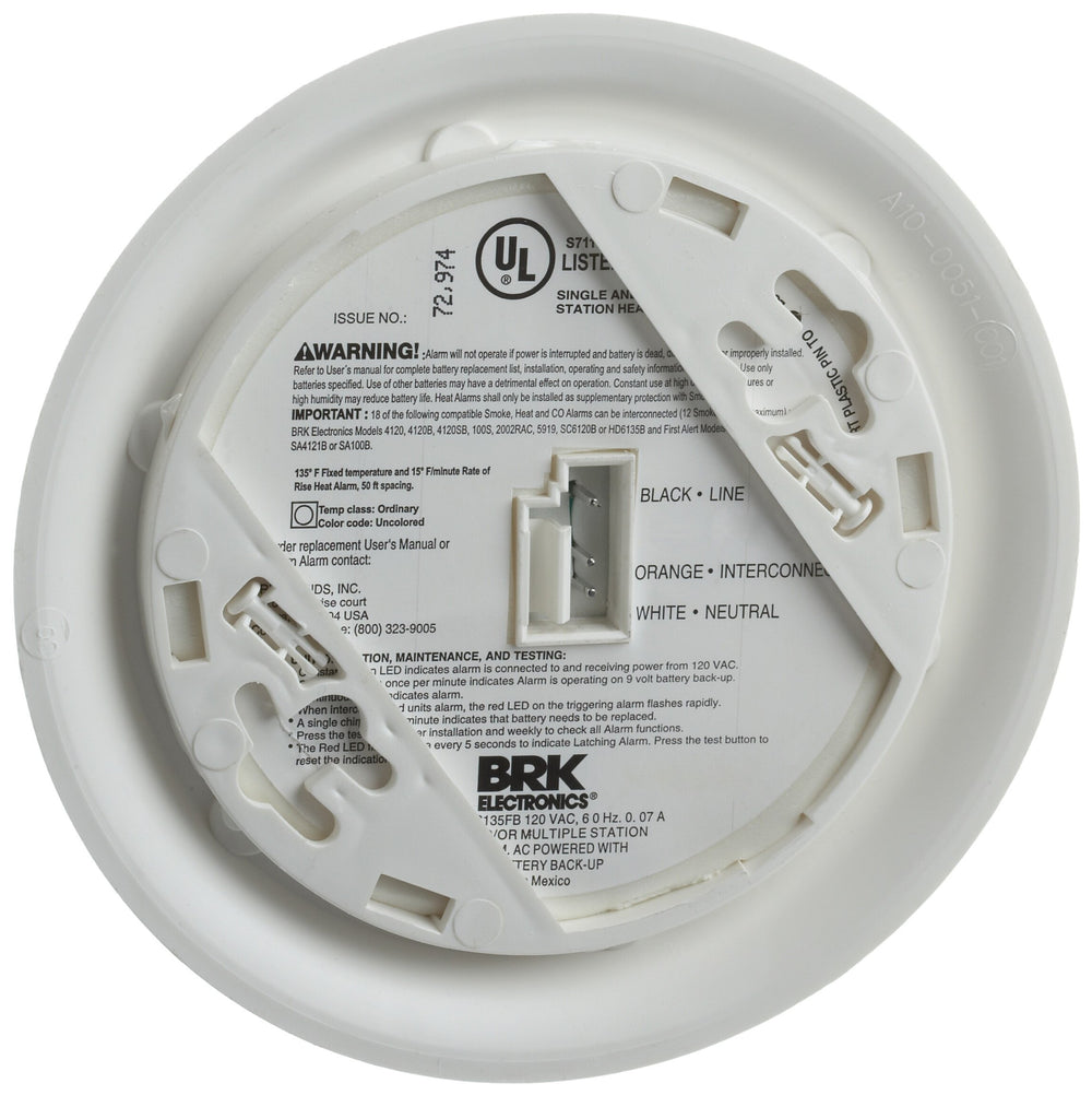 First Alert HD6135FB test/silence button aids quick checks and muting false alarms.