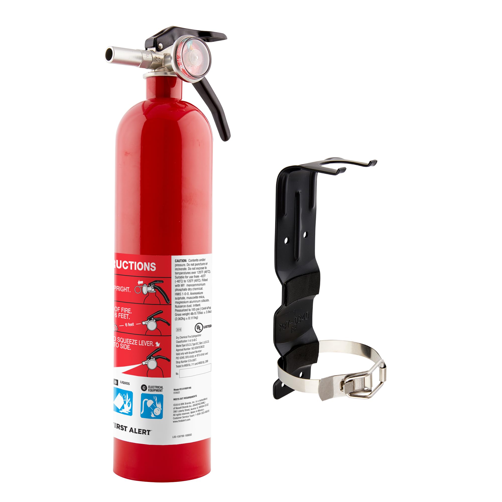 First Alert HOME1 fire extinguisher front view for quick home access