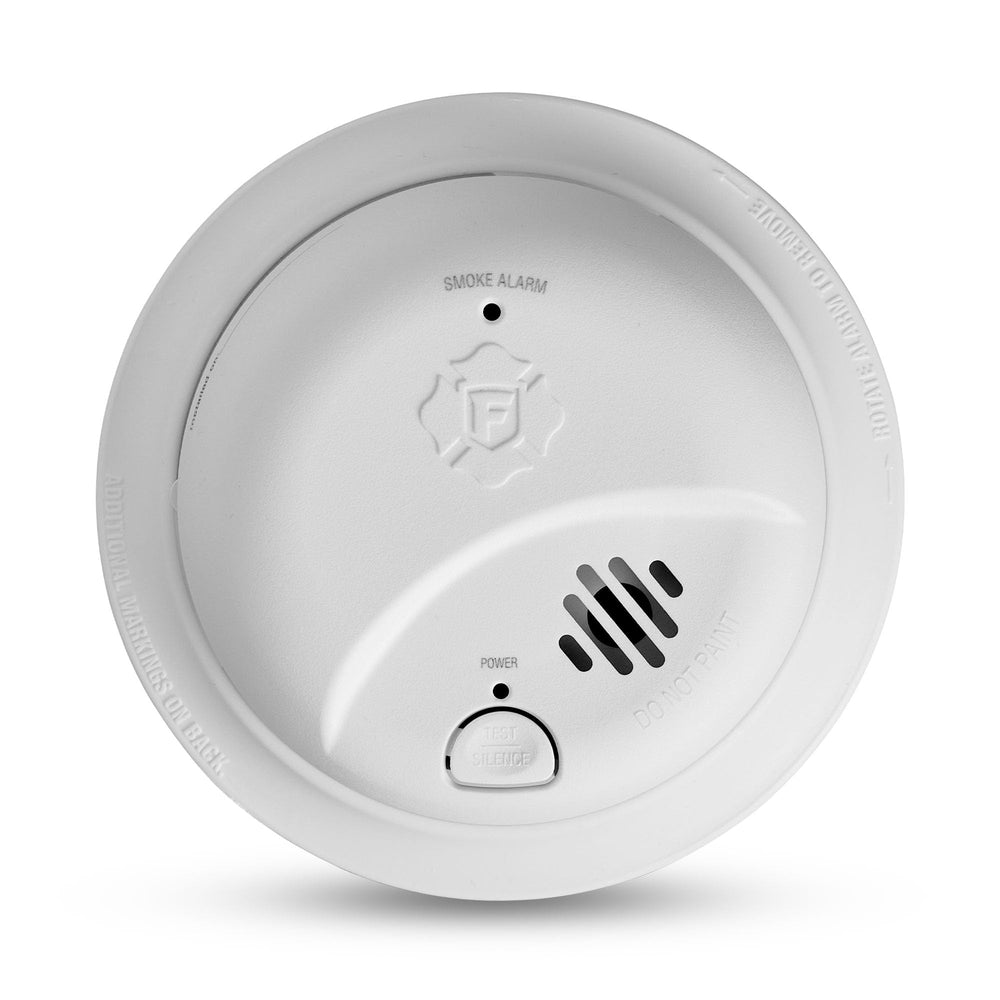 First Alert SMI110 front view with compact ceiling-mount design for unobtrusive placement