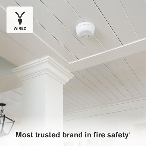 First Alert SMICO100-AC test/silence button for easy alarm verification.