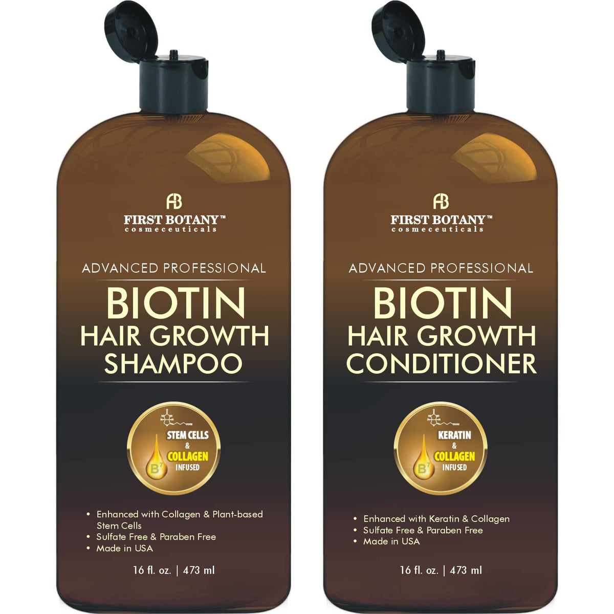 First Botany Biotin Shampoo bottle front for daily cleansing and fortification.
