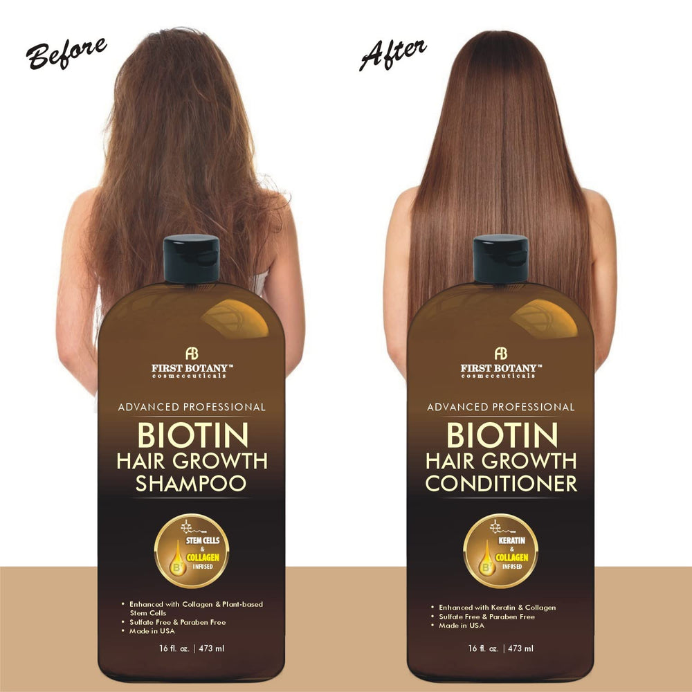 Ingredients graphic featuring biotin, collagen, and plant actives.