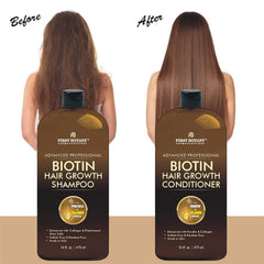 Ingredients graphic featuring biotin, collagen, and plant actives.
