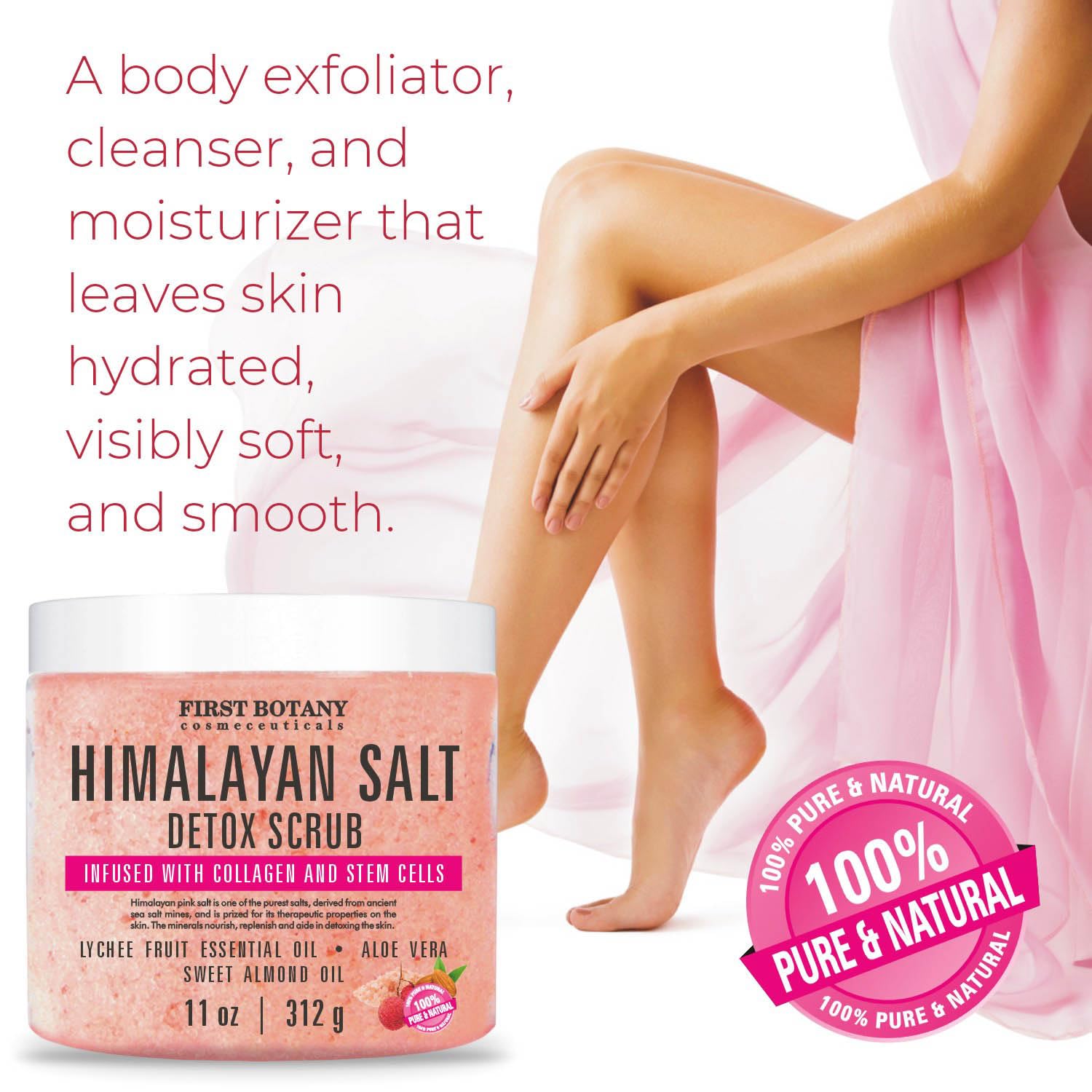 First Botany facial scrub application image demonstrates skin prep and nourishing benefits