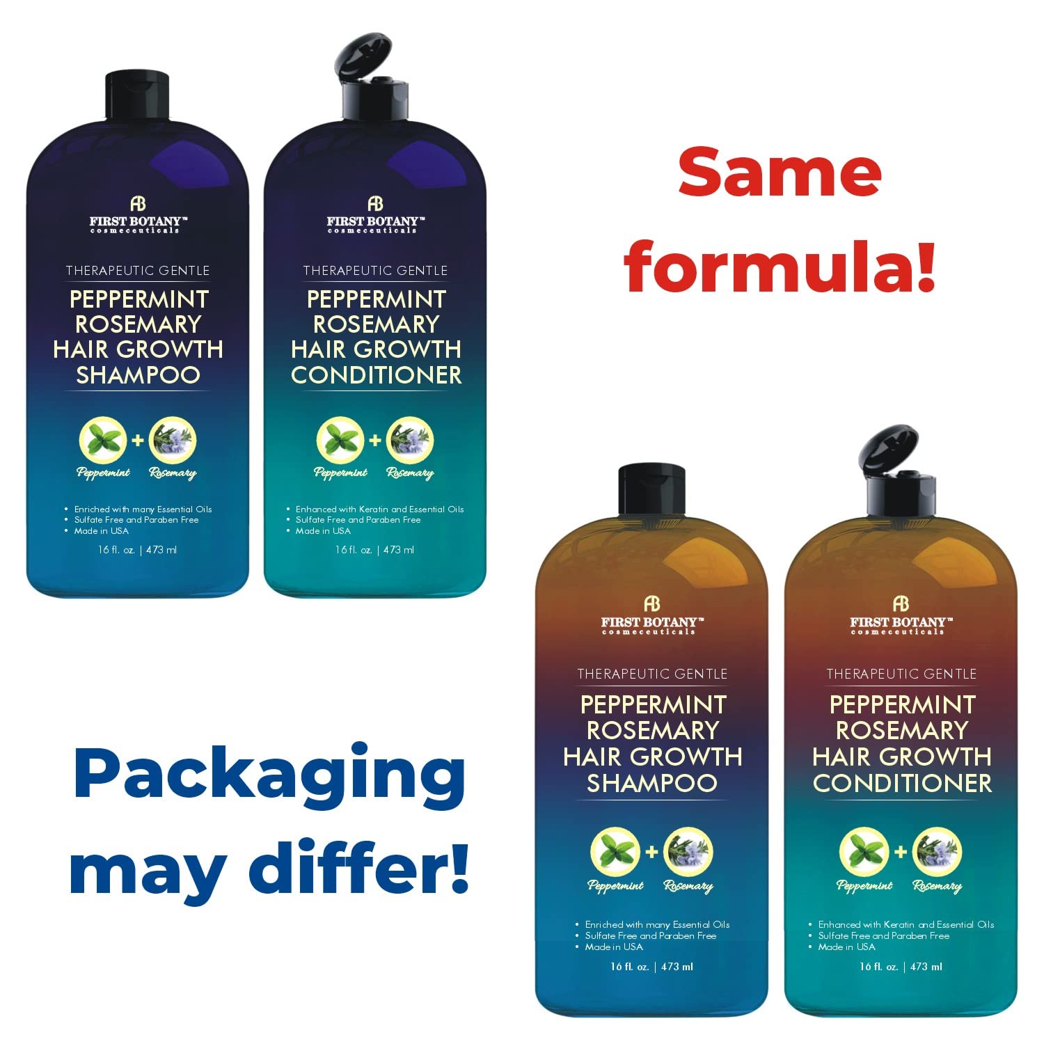 First Botany peppermint rosemary set on shelf for daily routine benefits.