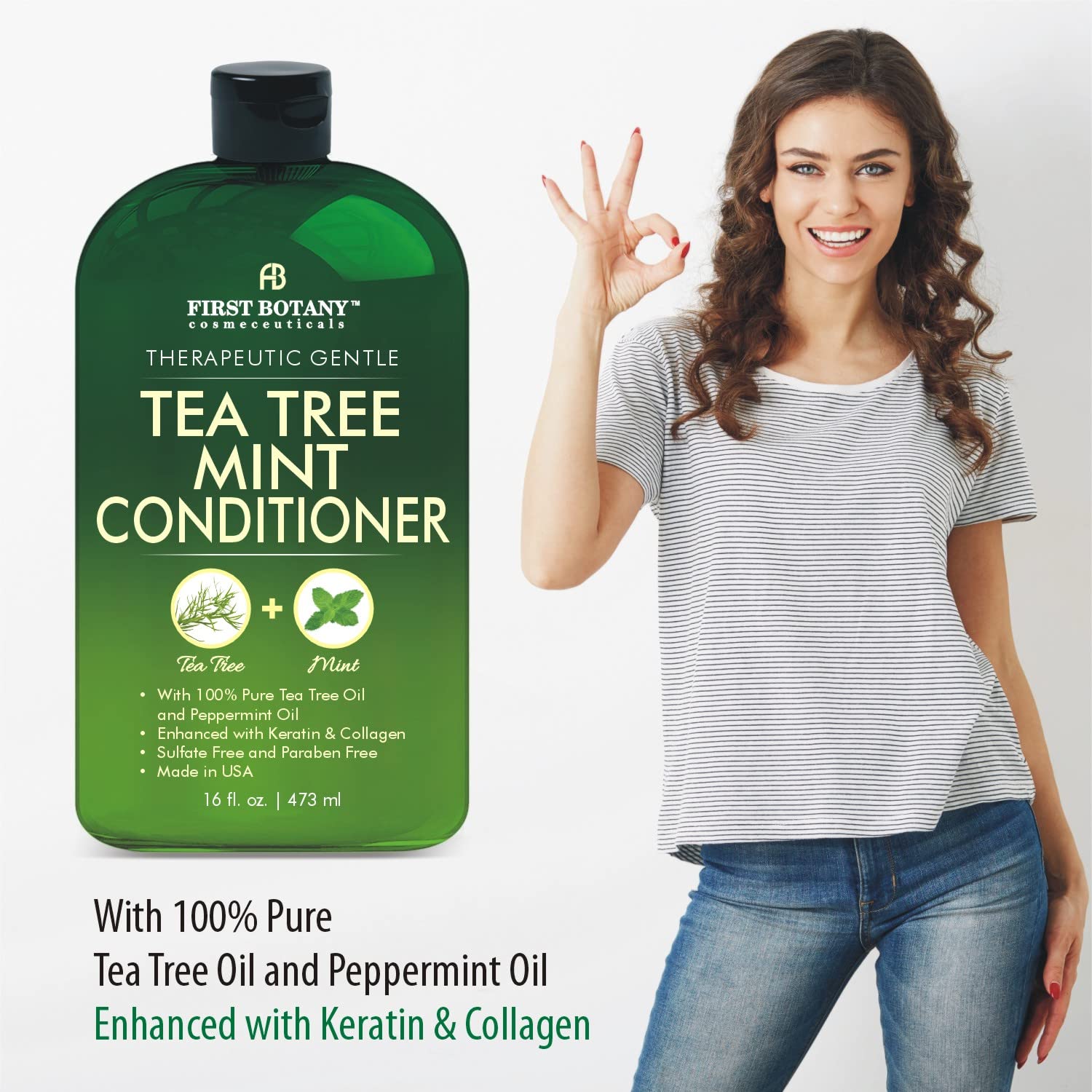 First Botany Tea Tree Mint duo packaging highlighting sulfate-free formula.