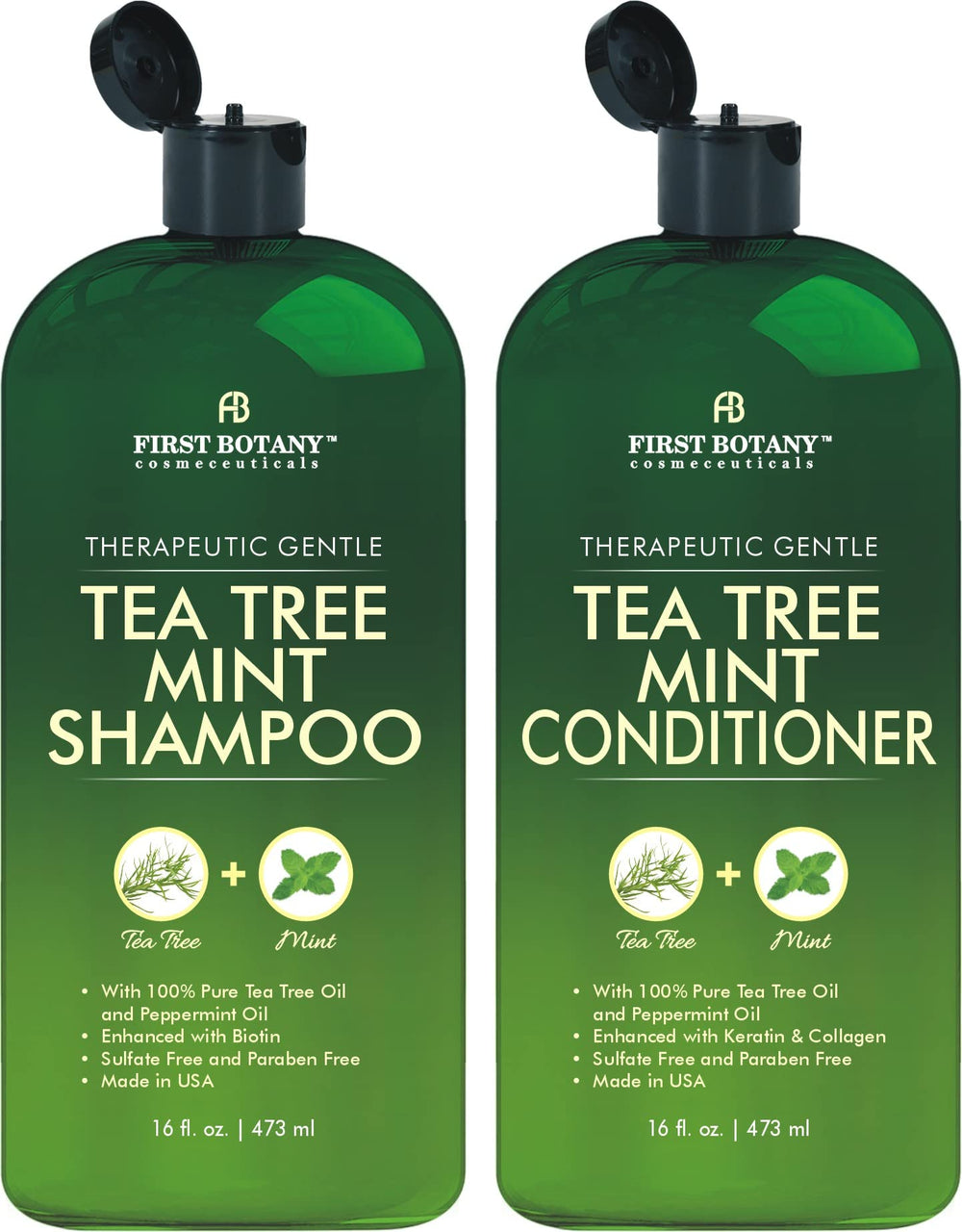 First Botany Tea Tree Mint Shampoo bottle for refreshing cleanse and scalp comfort.