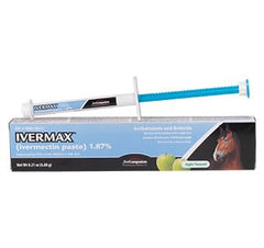 First Companion Ivermax paste being applied for broad parasite control in horses.