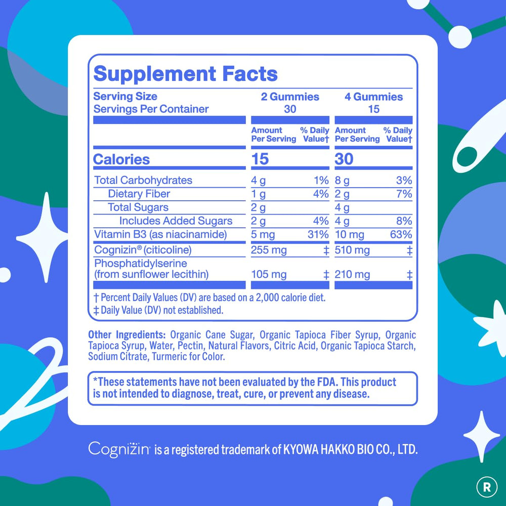 FIRST DAY phosphatidylserine memory-support gummies in a close-up view