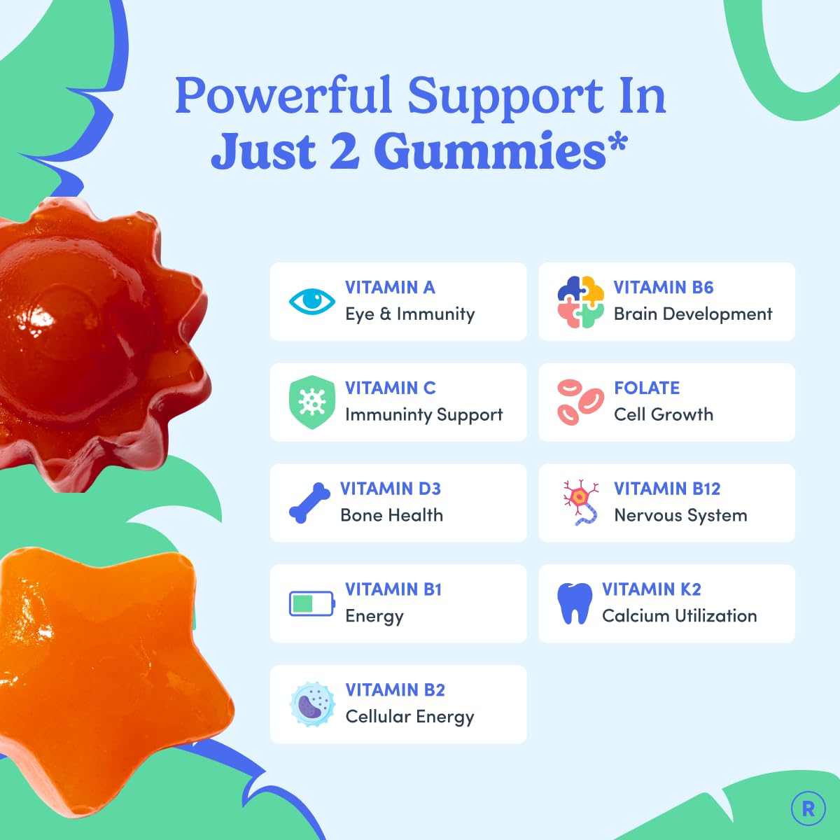 First Day Kids Multivitamin Gummies vegan label signals plant-based friendly option.