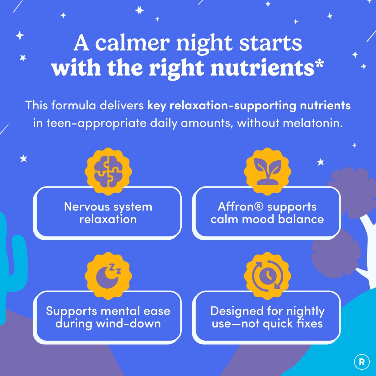 No melatonin label on First Day Nighttime Reset, hormone-free sleep support option.