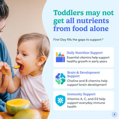 First Day Toddler Multivitamin Gummies close-up showing fruity flavor appeal