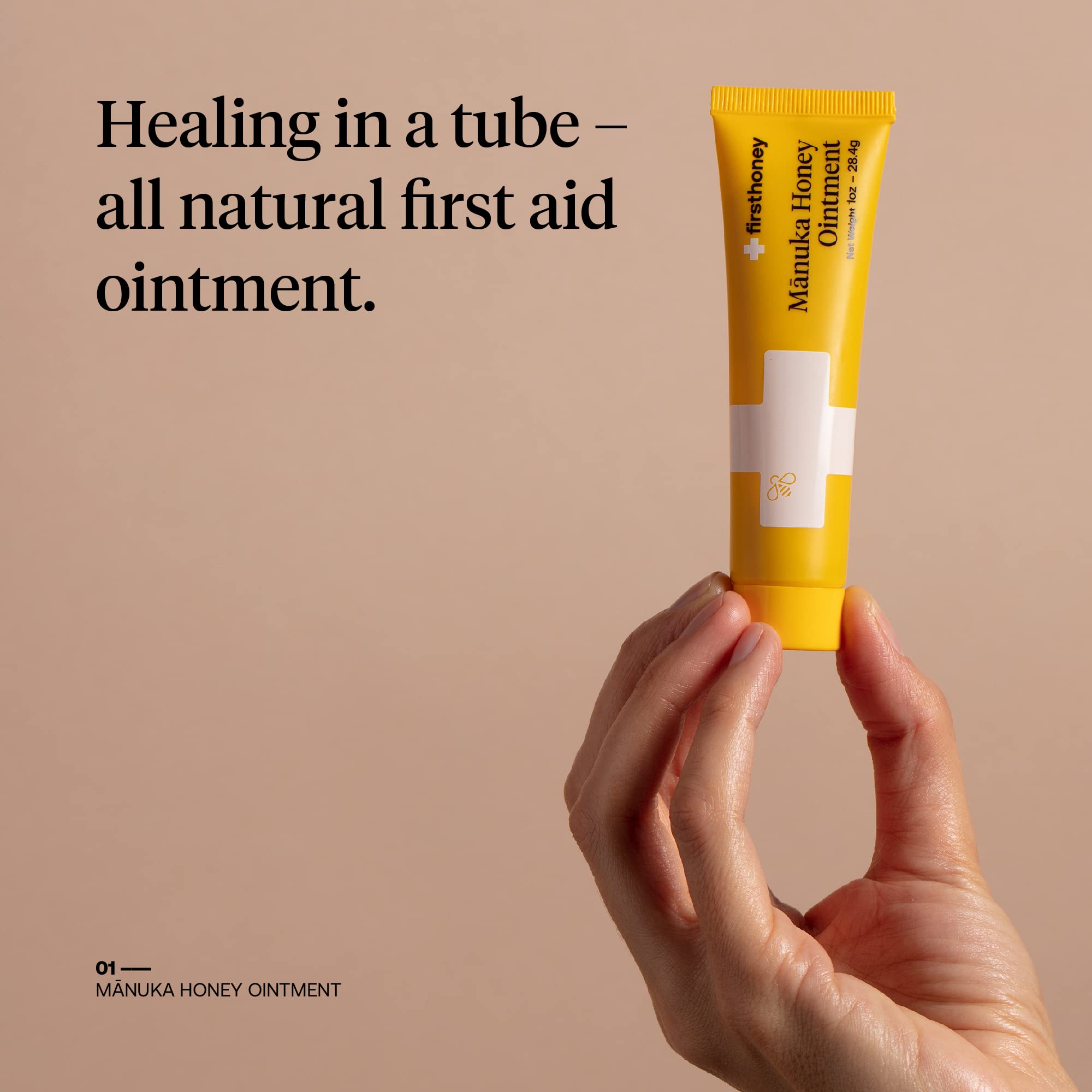 First Honey sterile honey ointment texture illustrating natural barrier and moisture.
