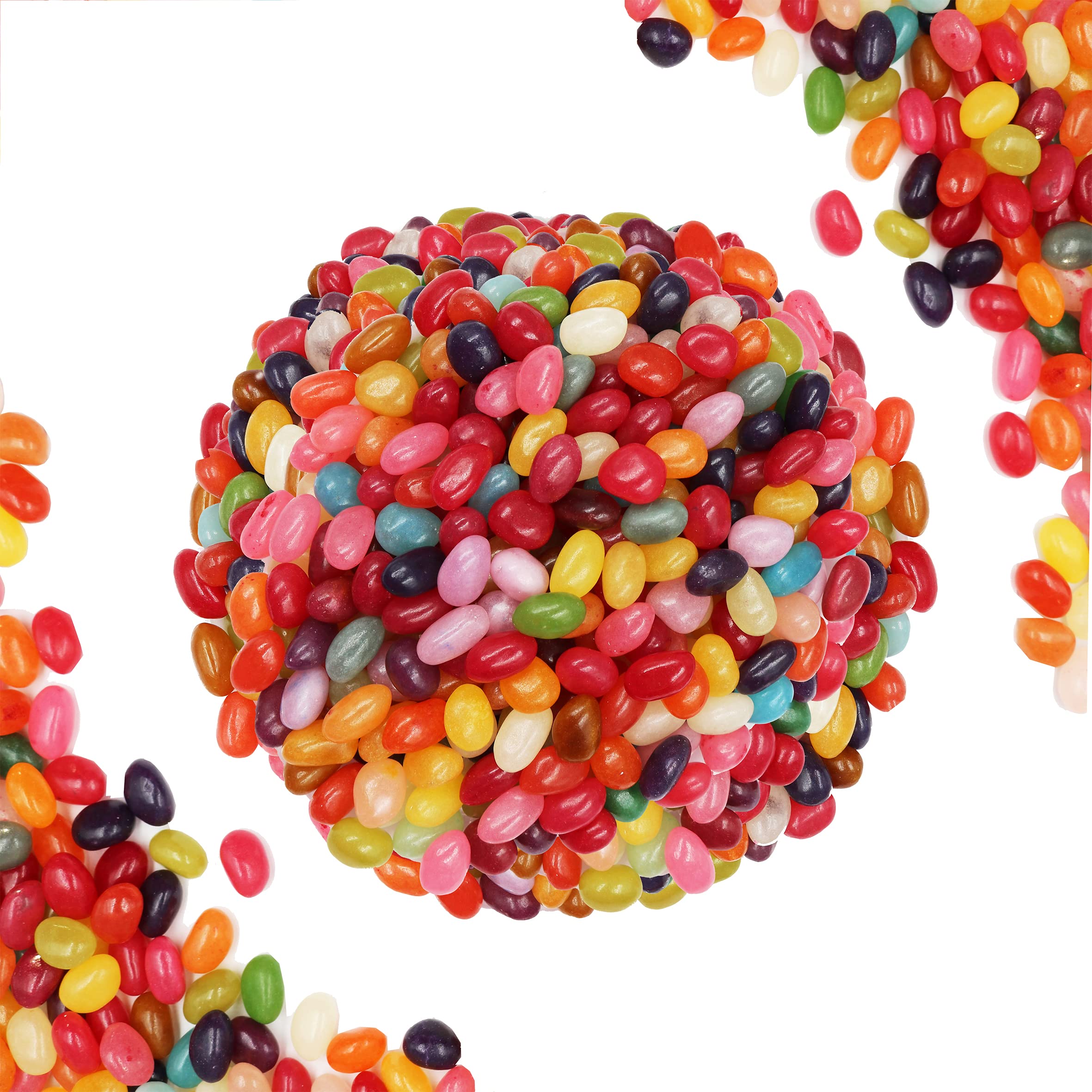 FirstChoiceCandy jelly beans close-up brightness highlights natural-looking colors.