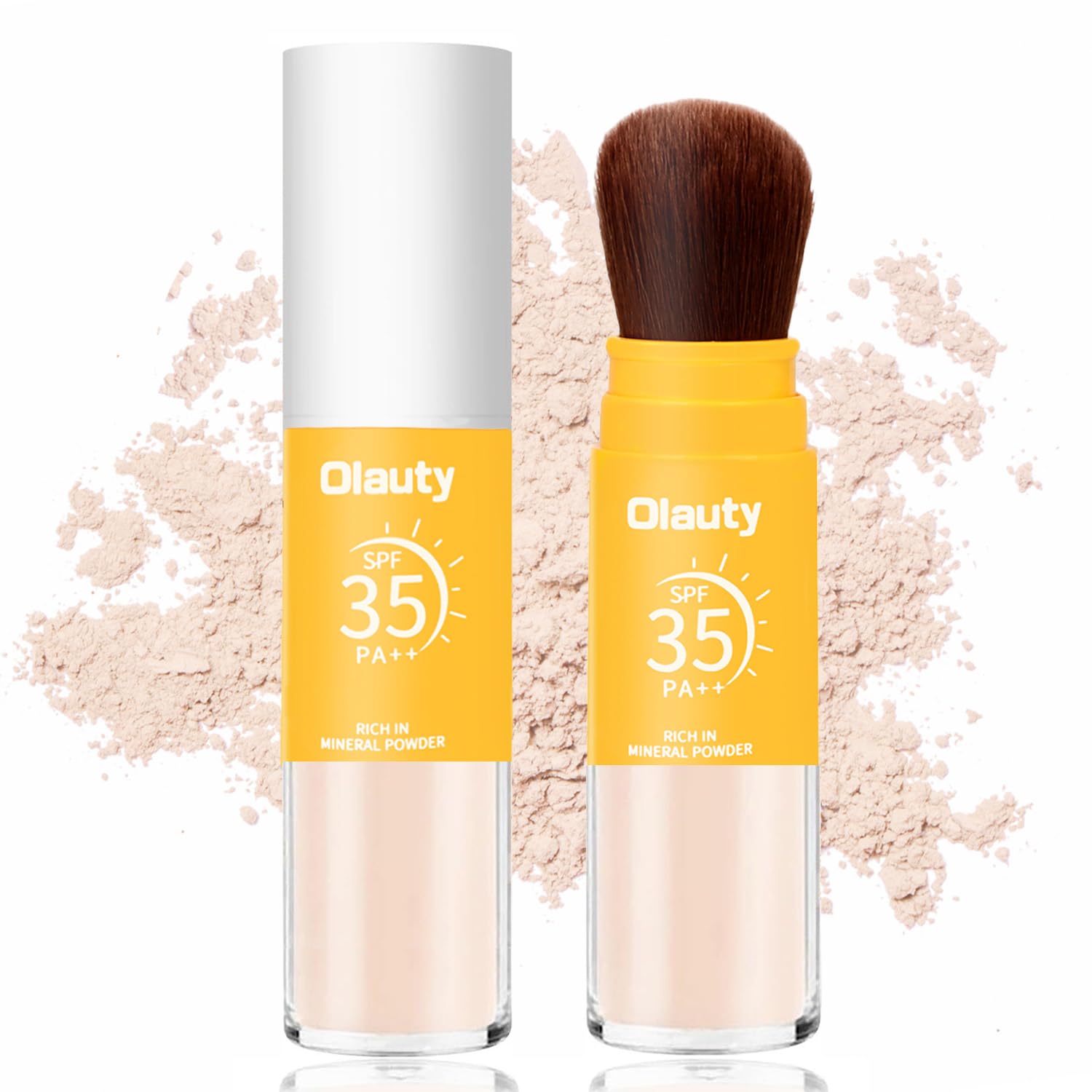 Firstfly mineral setting powder with brush for natural matte finish