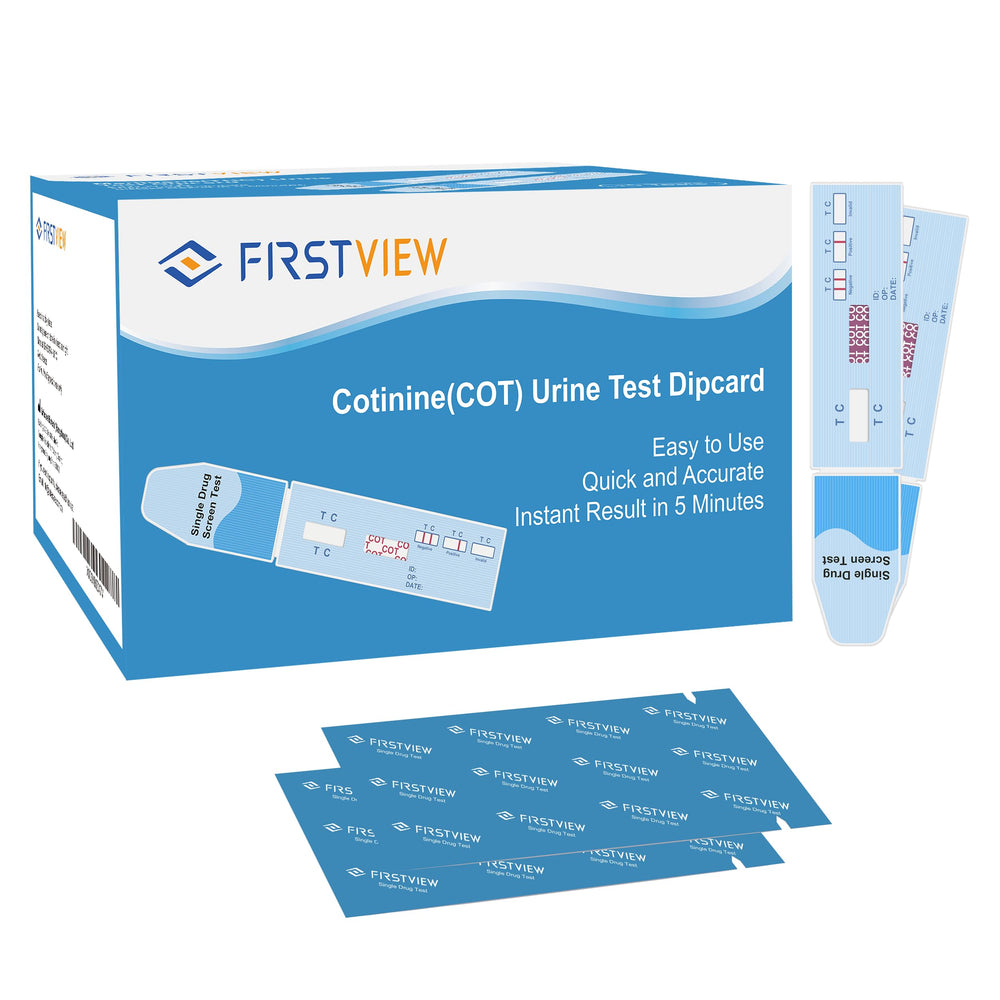 FIRSTVIEW nicotine test card for dip method at-home exposure check.
