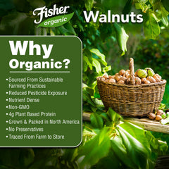 California-grown USDA organic walnuts from Fisher Chef's Naturals on a kitchen counter